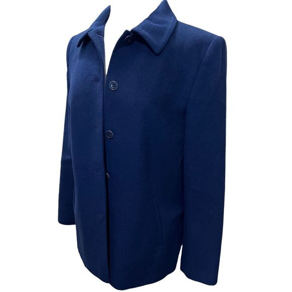 Talbots Navy blue Jacket Wool/Silk & Angora  Made in Italy size 10 - Picture 1 of 11